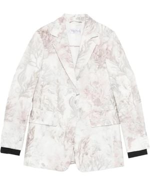 Max Mara Floral-Print Blazer - White