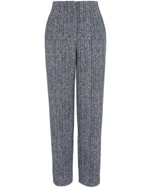 Giorgio Armani High-Waisted Chevron Trousers - Grey
