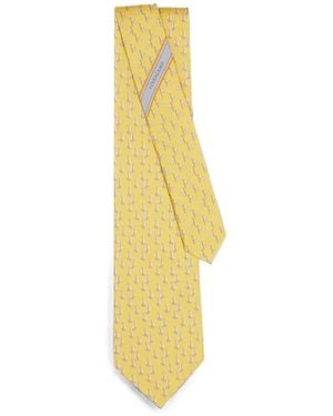 Ferragamo Catamarano Sailboat-Print Tie - White