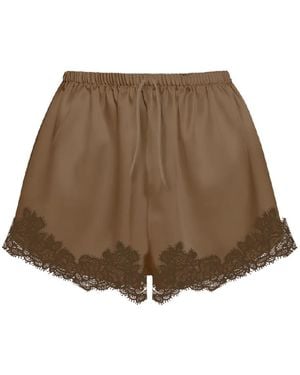 MC2 Saint Barth Lace-Trim Drawstring Shorts - Brown