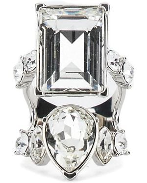 McQueen Crystal-Embellished Ring - White
