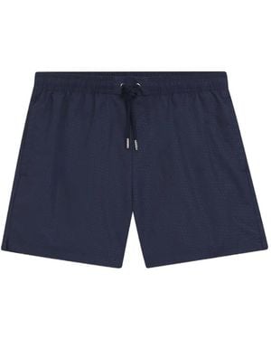 BOSS Monogram-Print Swim Shorts - Blue