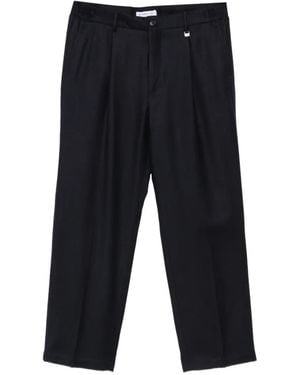 Manuel Ritz Pleated Straight-Leg Pants - Blue