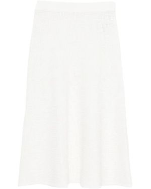 P.A.R.O.S.H. Renfield Knitted Midi Skirt - White