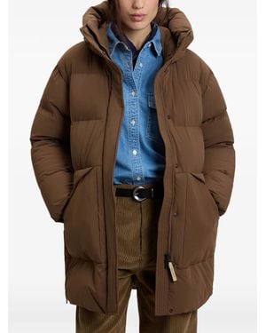 Woolrich Madison Hooded Puffer Parka Coat - Brown