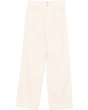 L'Agence Pantalon En Velours Côtelé À Coupe Ample - Blanc