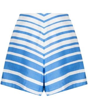 Bambah Sicily Striped Linen Shorts - Blue