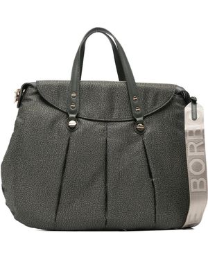 Borbonese Pleat-Detail Tote Bag - Black