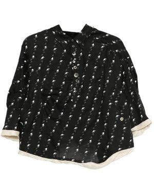 Undercover Bird Print Blouse - Black