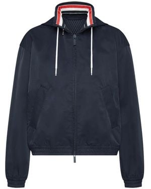 Thom Browne Veste Rayée À Capuche - Blue