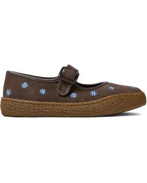 Camper Peu Terreno Floral Buckle Ballet Flats - Brown