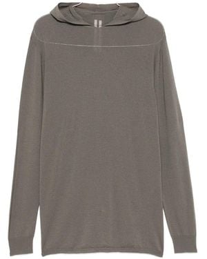 Rick Owens Oversized Fine-Knit Hoodie - Gray