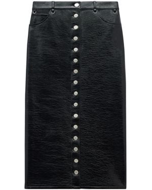 Courreges Multiflex Patent-Finish Midi Skirt - Black
