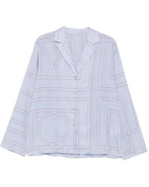 TOTEME Geometric-Pattern Long-Sleeve Shirt - White
