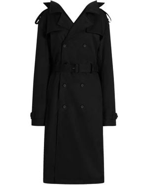 Dolce & Gabbana Trench Doppiopetto Con Cappuccio - Nero