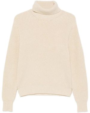 Fortela Gerippter Rollkragenpullover - Weiß