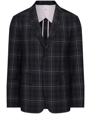Thom Browne Plaid-Pattern Single-Breasted Blazer - Black