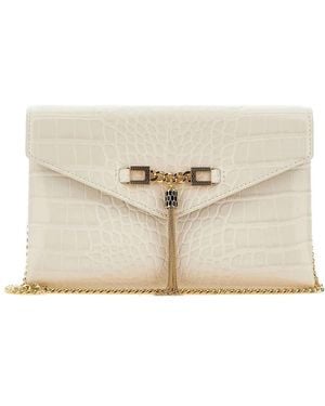 Elisabetta Franchi クロコエンボス クラッチバッグ - ナチュラル