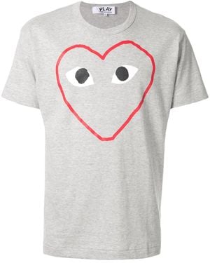 COMME DES GARÇONS PLAY Outline Heart Tee - Grey