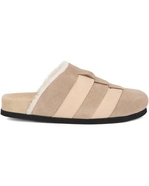 Peserico パネル スエードスリッポン - ナチュラル