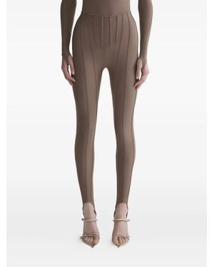 Mugler Seam-Detail Leggings - Natural