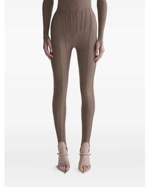 Mugler Leggings Con Dettaglio Cuciture - Neutro