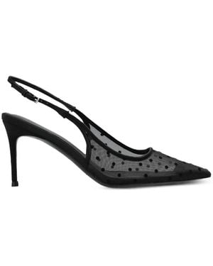 Black Suede Studio Marina Slingback-Pumps Mit Polka Dots - Schwarz