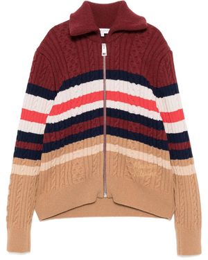 Maison Kitsuné Gestreifter Cardigan - Rot