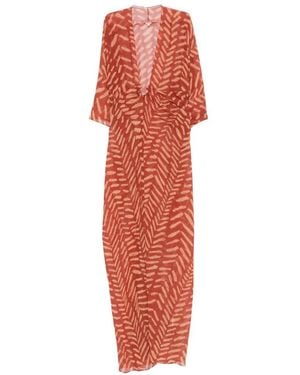 Johanna Ortiz Sensory Tapestry Tunic Maxi Dress - Red