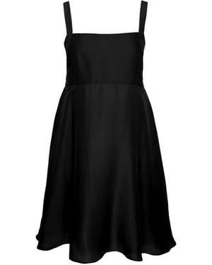 Azeeza Arden Square-Neck Silk Mini Dress - Black