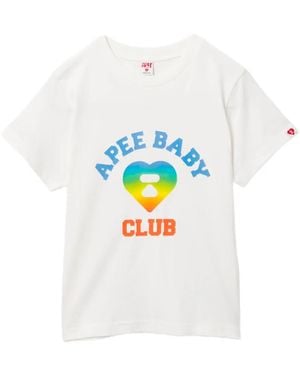 AAPE BY A BATHING AP Camo Heart Graphic T-Shirt - White