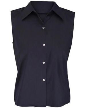 Vince Sleeveless Button-Up Shirt - Blue