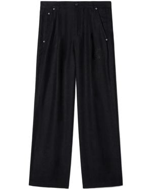 Off-White c/o Virgil Abloh Wide-Leg Linen Trousers - Blue