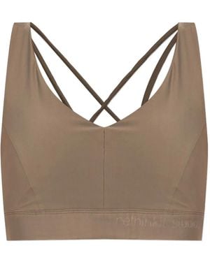 Rethinkit Studios Cross-Back Cropped Top - Gray