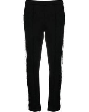 Philipp Plein Crystal-embellished Cropped Track Pants - Black