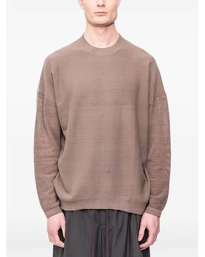 DEVOA Textured-Knit Pullover Sweater - Grey