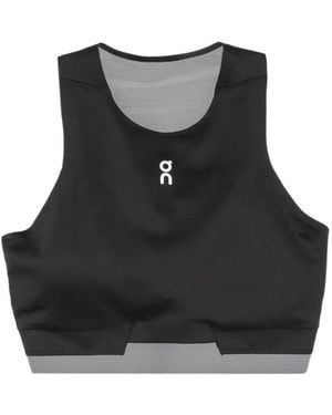 On Shoes 2-In-1 Logo-Print Racerback Sports Bra - Black