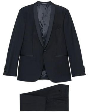 Carlo Pignatelli Traje Con Botones Y Solapa De Esmoquin - Azul
