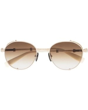 Balmain ラウンドフレーム サングラス - ナチュラル