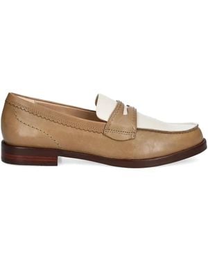 Clarks バイカラー レザーローファー - ブラウン
