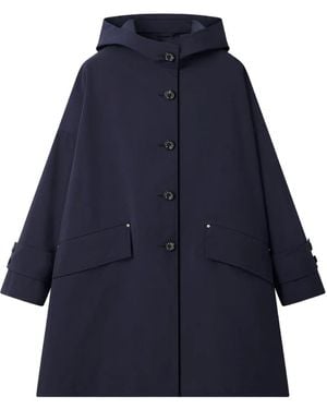 Mackintosh Humbie Hooded Button-Up Coat - Blue
