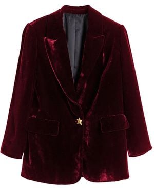 Chinti & Parker Star-Detail Velvet Blazer - Purple