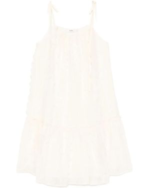 B+ AB Textured Cami Dress - White