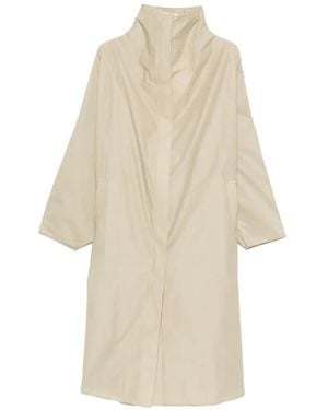 Ruohan Gabardina Con Cuello Alzado - Blanco