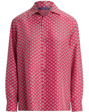 Ralph Lauren Cagney Printed Silk Blouse - Pink
