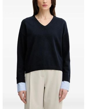Morgan V-Neck Buttoned Jumper - Black