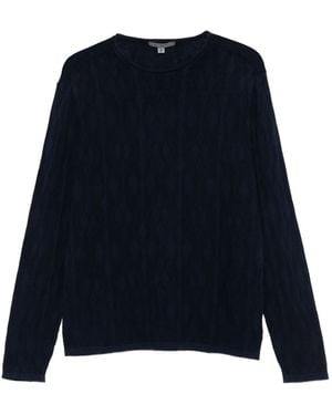 John Varvatos Pull En Maille À Motif Losanges - Bleu