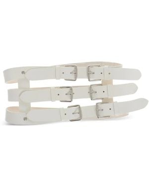 DSquared² Leather Bustier Belt - White