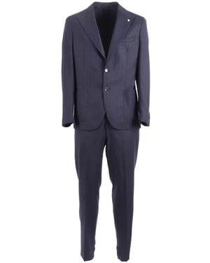 L.B.M. 1911 Pinstripe Single-Breasted Suit - Blue