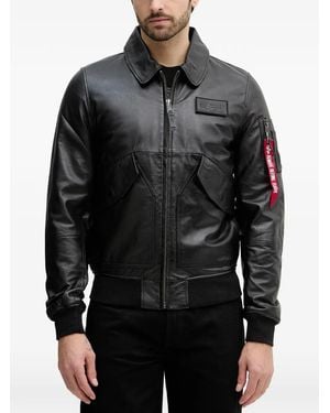 Alpha Industries Chaqueta Con Parche Del Logo - Negro